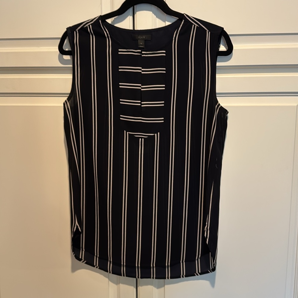 J. Crew Navy Striped Women's Top